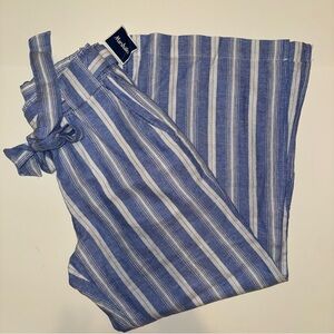 Blue and White Striped Trousers